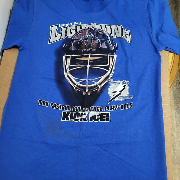 Lee Sport Other - VTG Tampa Bay Lightning NHL Hockey 1996 Playoff Shirt Lee Sport Nutmeg  Mills ME